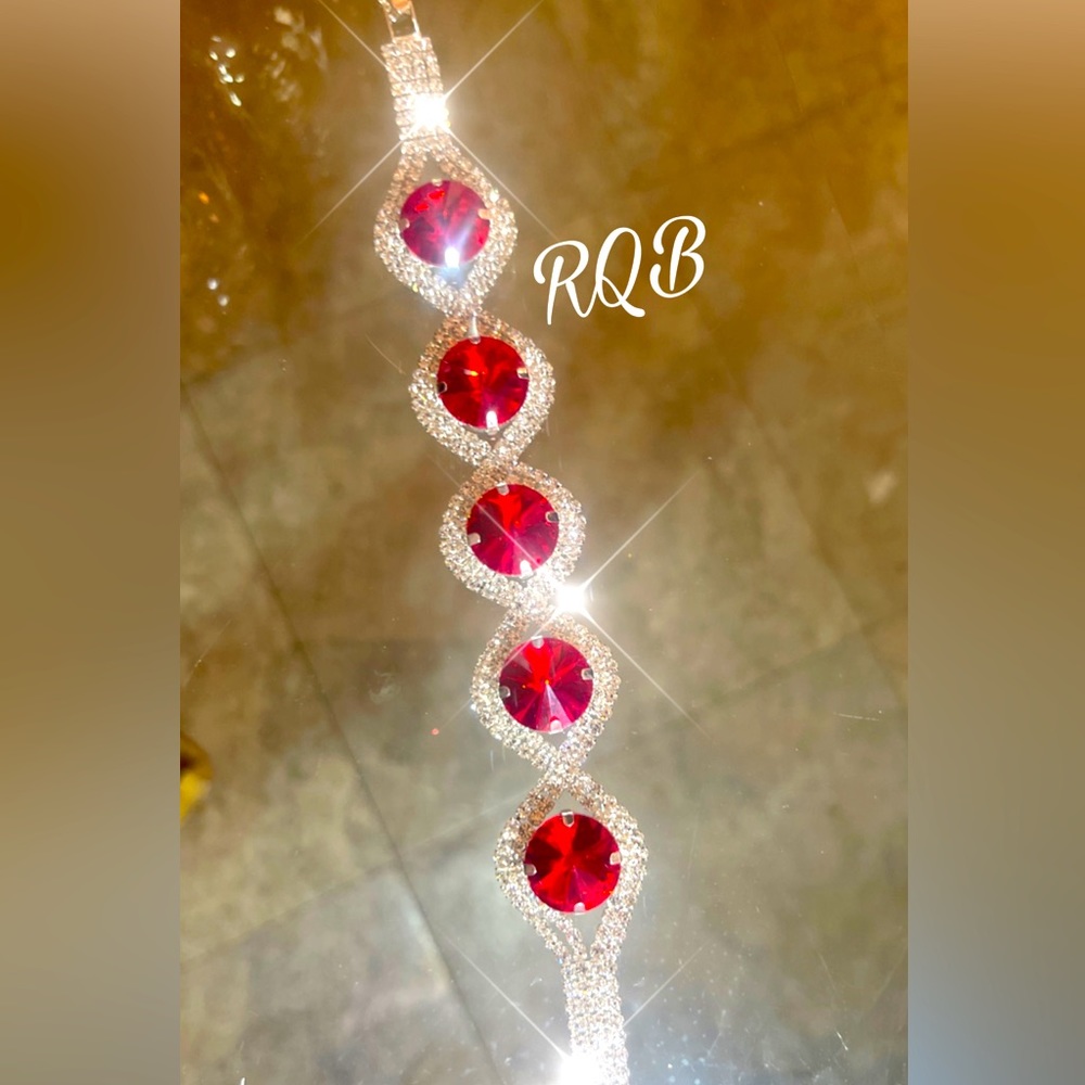 Red and Clear Swarovski Crystals Bracelet